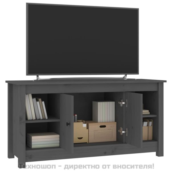 ТВ шкаф, сив, 103x36,5x52 см, бор масив