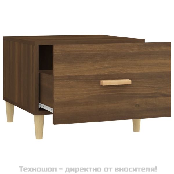 Кафе маса, кафяв дъб, 50x50x40 см, инженерно дърво