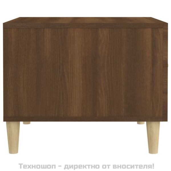 Кафе маса, кафяв дъб, 50x50x40 см, инженерно дърво