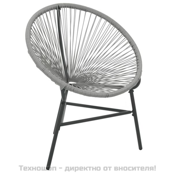 Градински стол Луна, полиратан, сив