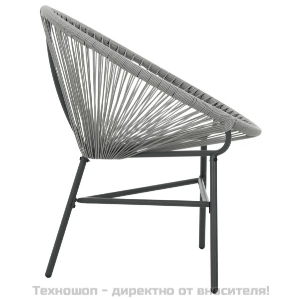 Градински стол Луна, полиратан, сив