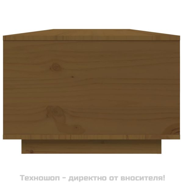 Кафе маса, меденокафява, 80x50x35,5 см, борово дърво масив