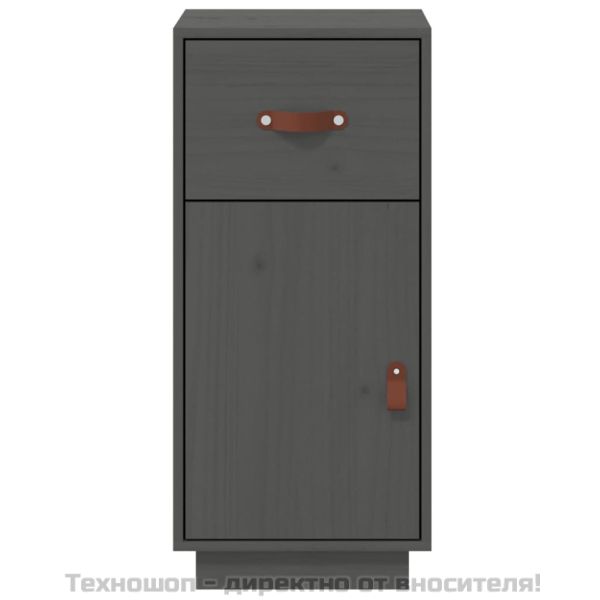 Сайдборд, сив, 34x40x75 см, бор масив