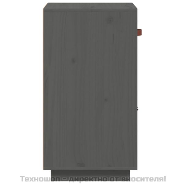 Сайдборд, сив, 34x40x75 см, бор масив