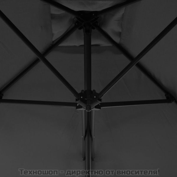 Градински чадър със стоманен прът, 300 см, антрацит