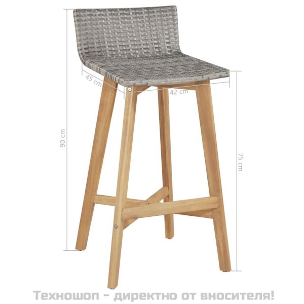 Градински трапезен комплект, 5 части, акация масив