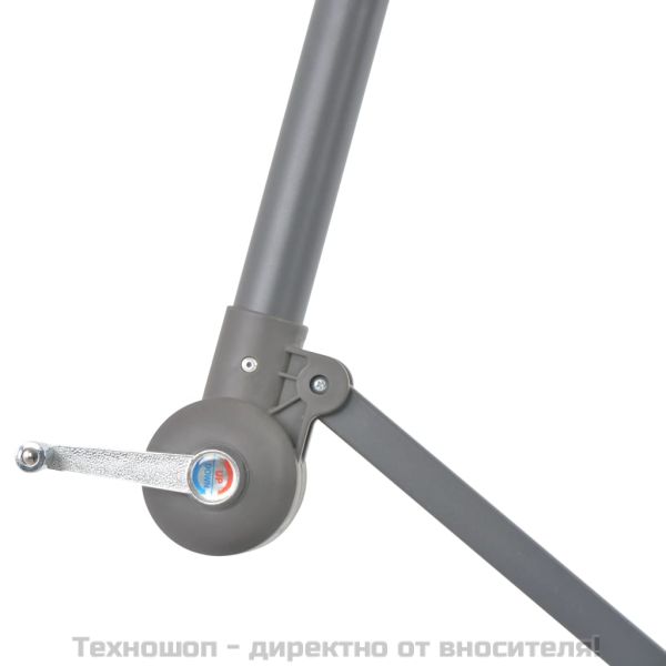 Конзолен градински чадър с LED и стоманен стълб 300 см антрацит