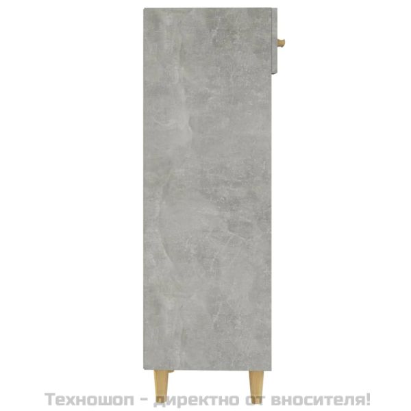 Шкаф за обувки, бетонно сив, 30x35x105 см, инженерно дърво