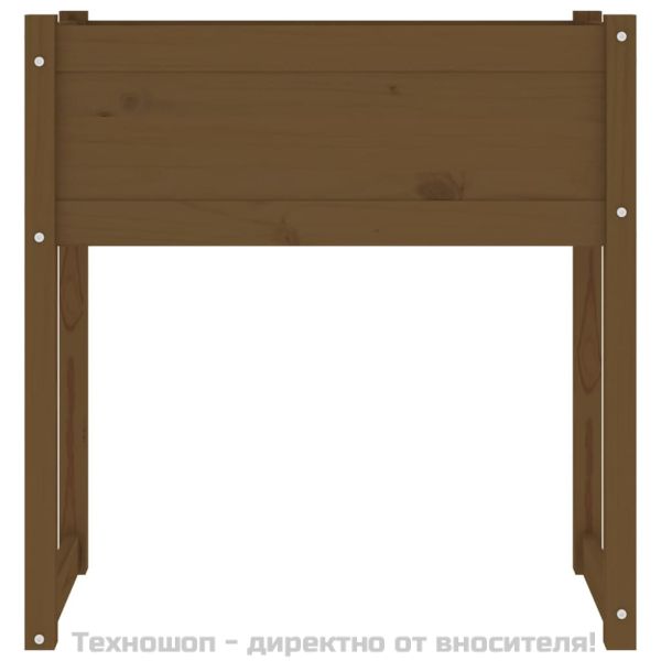 Плантер, меденокафяв, 78x40x81 см, борово дърво масив