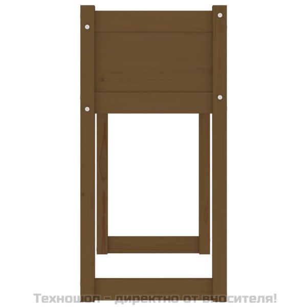 Плантер, меденокафяв, 78x40x81 см, борово дърво масив