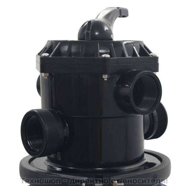 Пясъчен филтър за басейн, 6 позиционен клапан, син, 560 мм