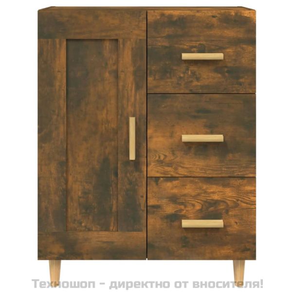 Сайдборд, опушен дъб, 69,5x34x90 см, инженерно дърво