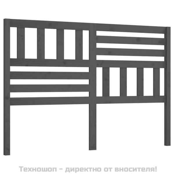 Горна табла за легло, сива, 156x4x100 см, бор масив