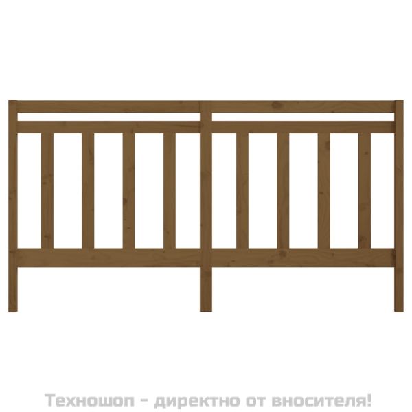 Горна табла за легло, меденокафява, 206x4x100 см, бор масив