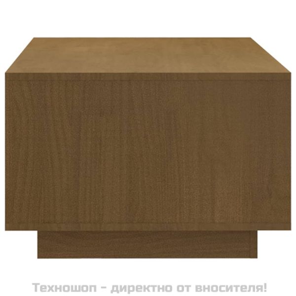 Маса за кафе, меденокафява, 110x50x33,5 см, борово дърво масив