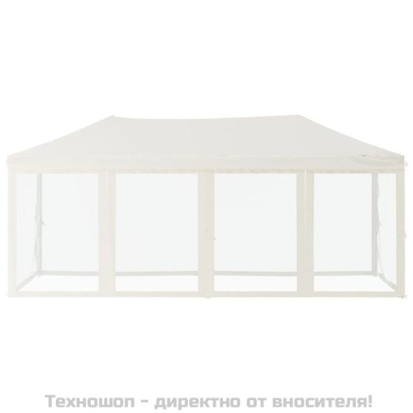 Сгъваема парти палатка със странични стени, кремава, 3x6 м