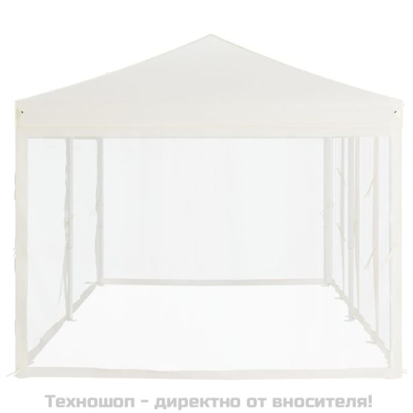 Сгъваема парти палатка със странични стени, кремава, 3x6 м