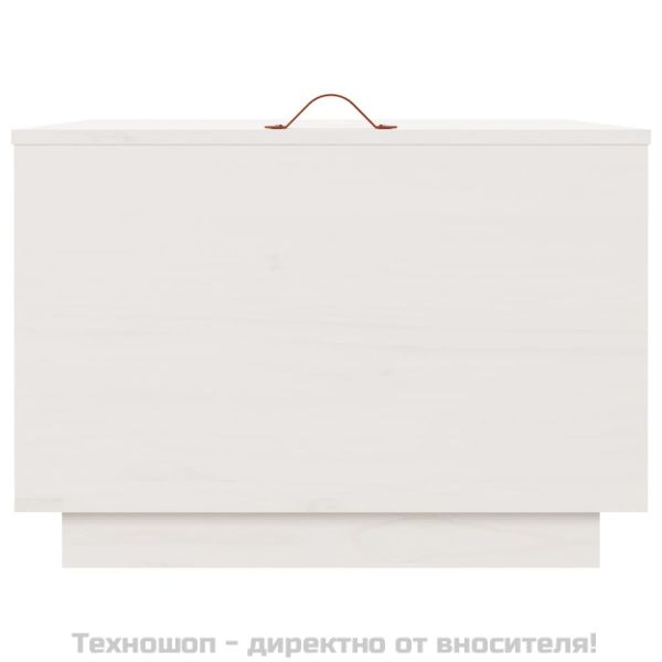 Кутии за съхранение с капаци 3 бр бели борова дървесина масив