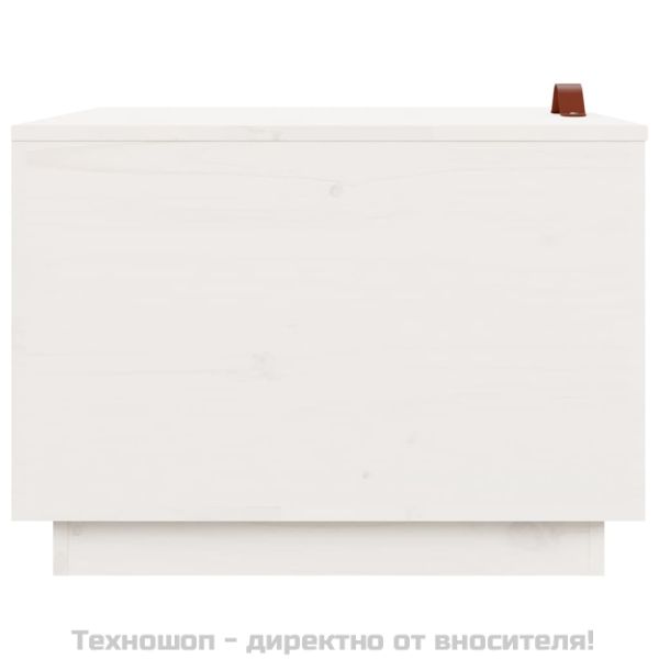 Кутии за съхранение с капаци 3 бр бели борова дървесина масив