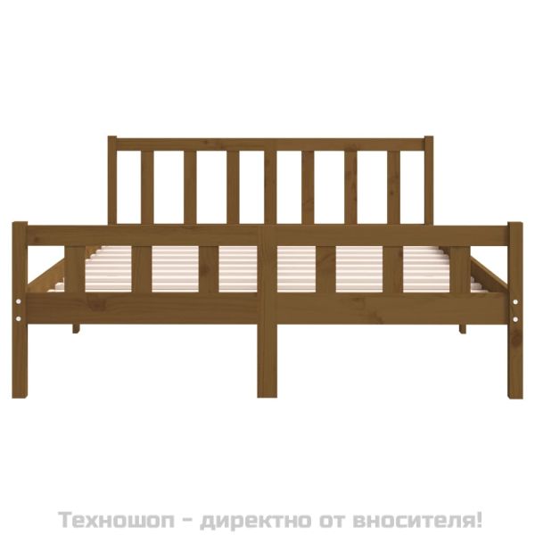 Рамка за легло, меденокафява, дърво масив, 120x200 см