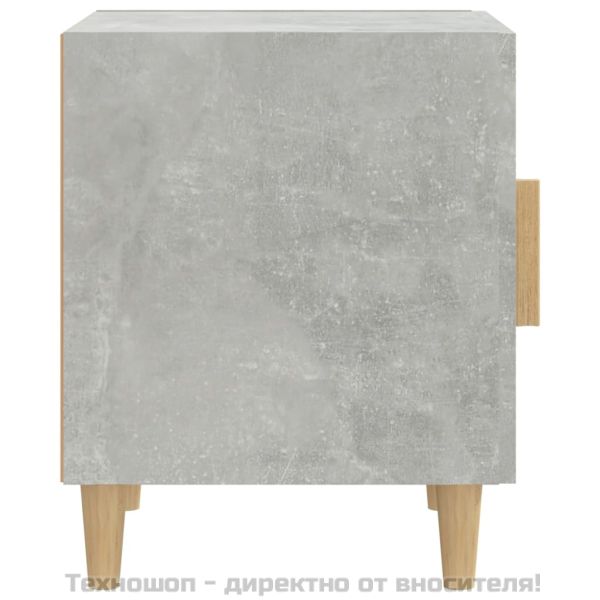 Нощни шкафче, бетонно сиво, инженерна дървесина