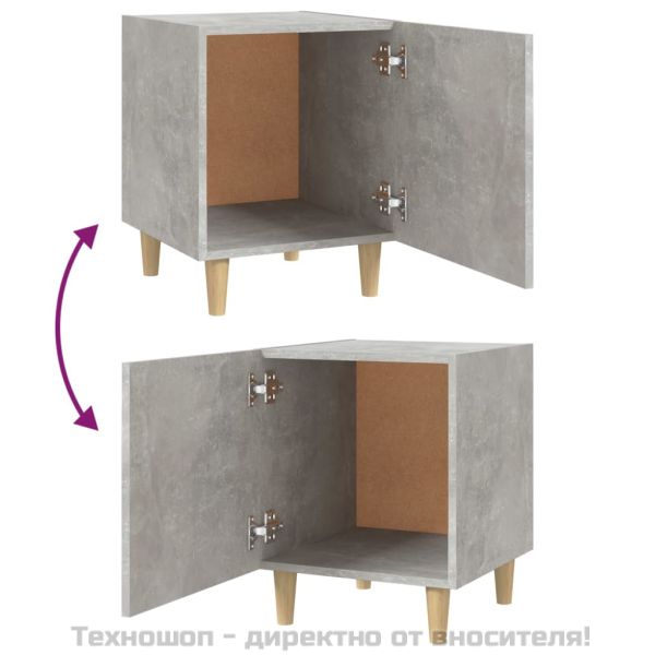 Нощни шкафче, бетонно сиво, инженерна дървесина