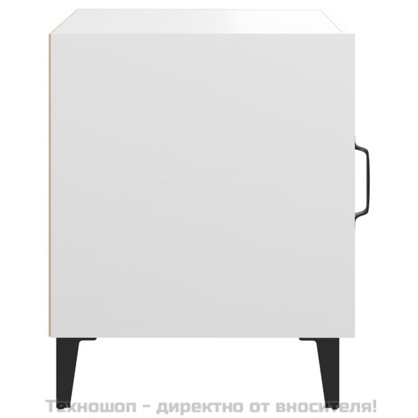 Нощно шкафче, бяло, инженерно дърво
