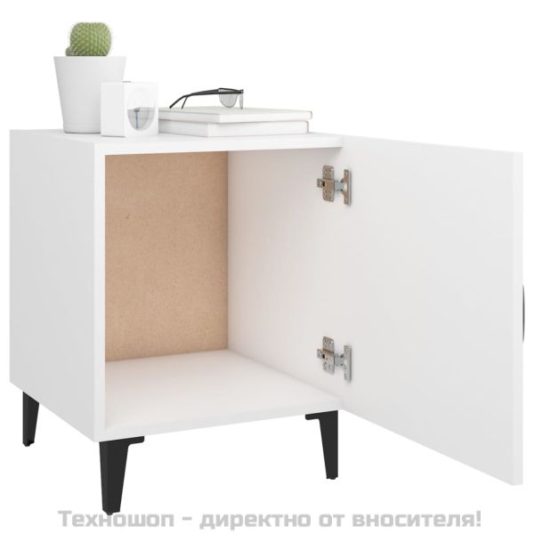 Нощно шкафче, бяло, инженерно дърво