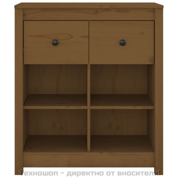 Сайдборд, меденокафяв, 70x35x80 см, бор масив