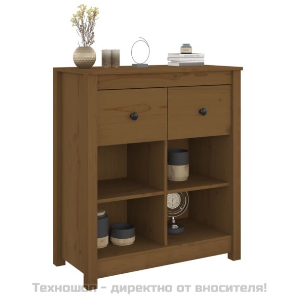 Сайдборд, меденокафяв, 70x35x80 см, бор масив