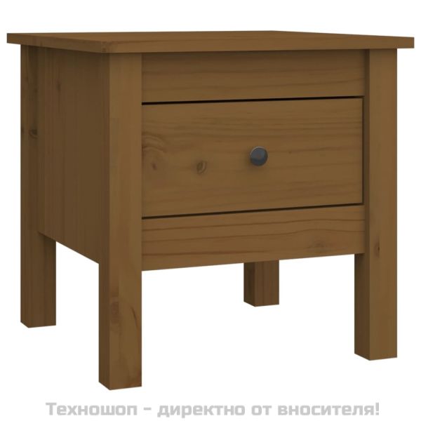 Странични масички 2 бр меденокафяви 40x40x39 см бор масив