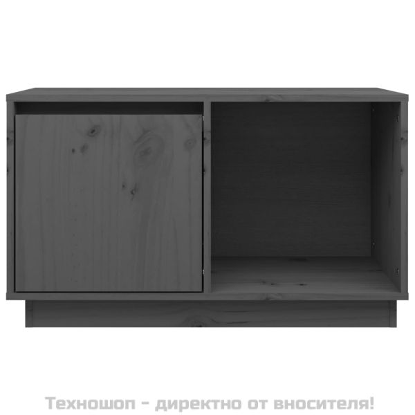 ТВ шкаф, сив, 74x35x44 см, бор масив