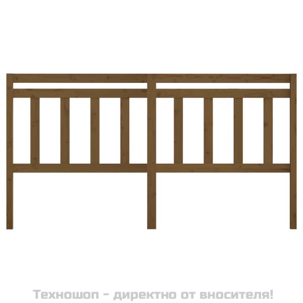 Горна табла за легло, меденокафява, 206x4x100 см, бор масив