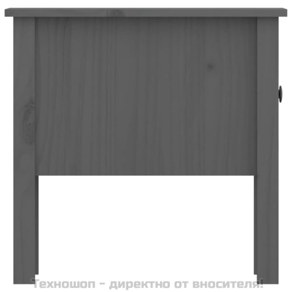 Странични масички, 2 бр, сиви, 50x50x49 см, борово дърво масив