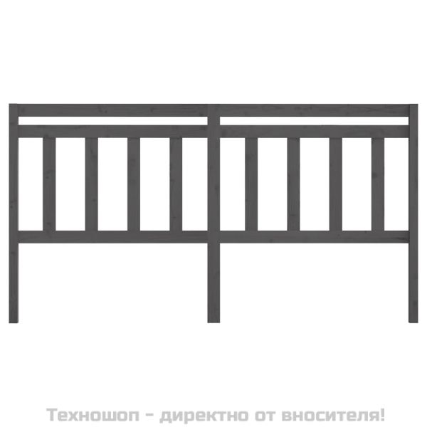 Горна табла за легло, сива, 186x4x100 см, бор масив