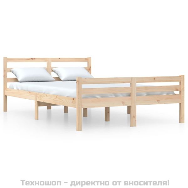 Рамка за легло, дърво масив, 135x190 cм, Double