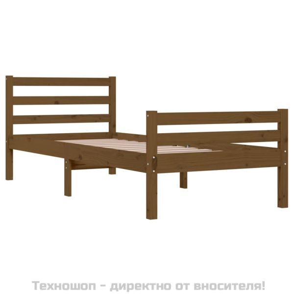 Рамка за легло меденокафява дърво 75x190 см Small Single