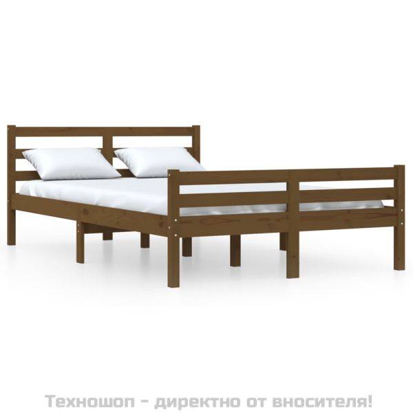 Рамка за легло меденокафява дърво 120x190 см Small Double