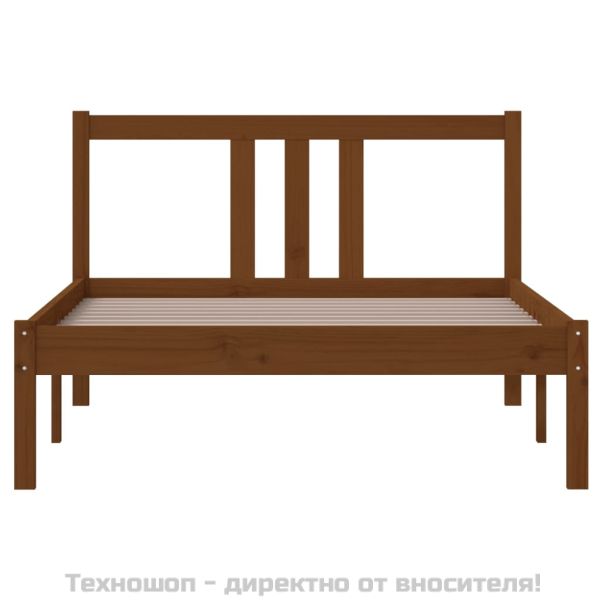 Рамка за легло, меденокафява, дърво масив, 100x200 см