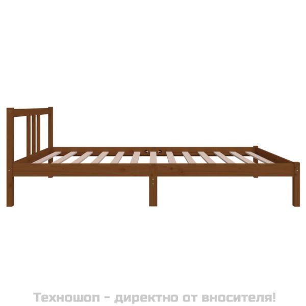 Рамка за легло, меденокафява, дърво масив, 100x200 см