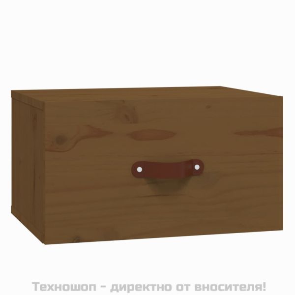 Нощно шкафче за стенен монтаж, меденокафяв, 40x29,5x22 см