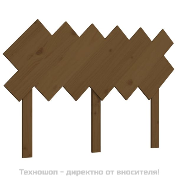 Горна табла за легло, меденокафява, 122,5x3x80,5 см, бор масив