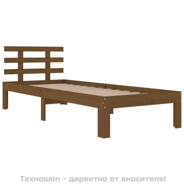 Рамка за легло, меденокафява, дърво масив, 100x200 см