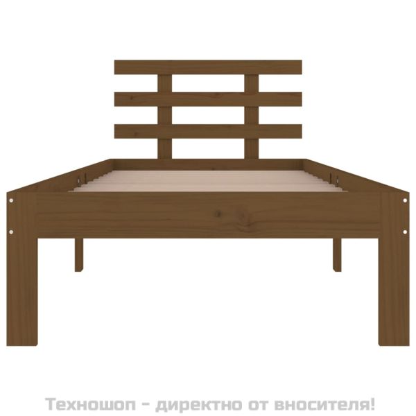Рамка за легло, меденокафява, дърво масив, 100x200 см