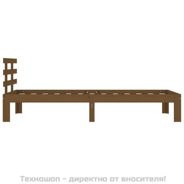 Рамка за легло, меденокафява, дърво масив, 100x200 см
