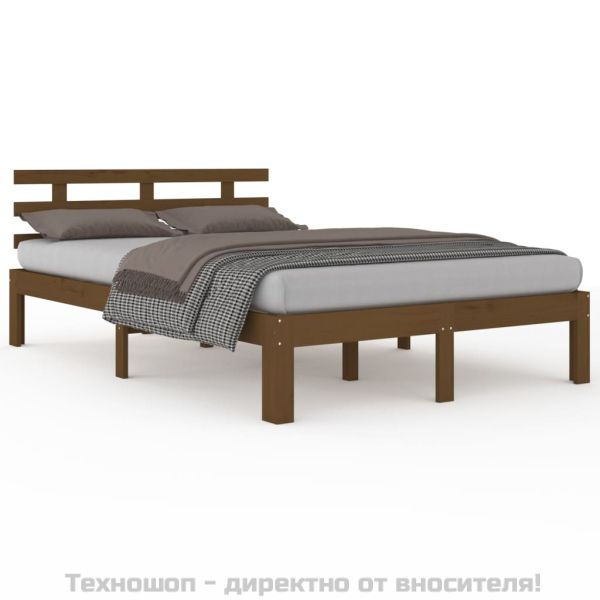 Рамка за легло, меденокафява, дърво, 150x200 cм, King Size