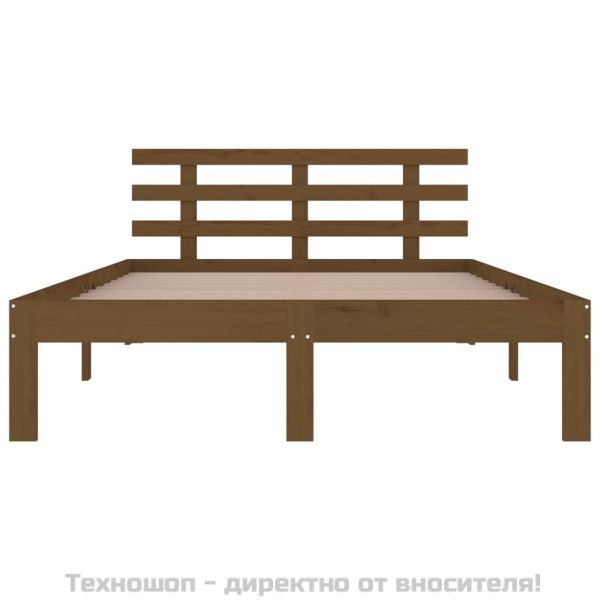 Рамка за легло, меденокафява, дърво, 150x200 cм, King Size