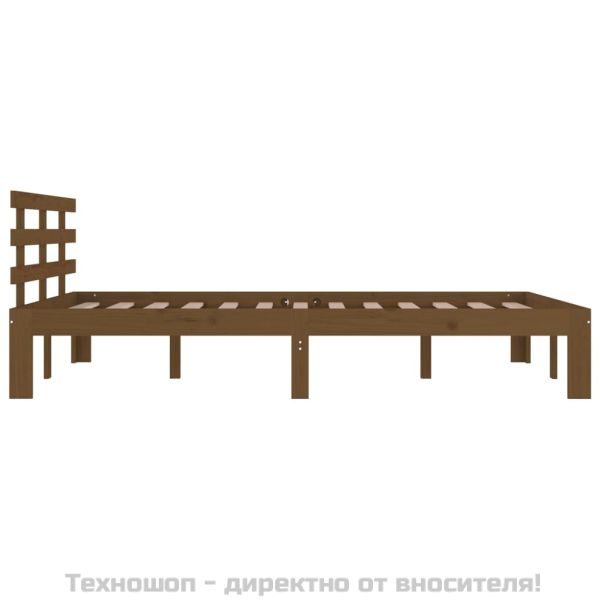 Рамка за легло, меденокафява, дърво, 150x200 cм, King Size