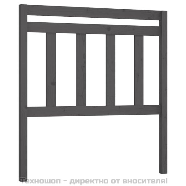 Горна табла за легло, сива, 106x4x100 см, бор масив