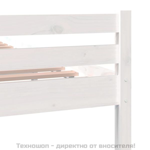 Рамка за легло, бяла, масивно дърво, 140х200 см